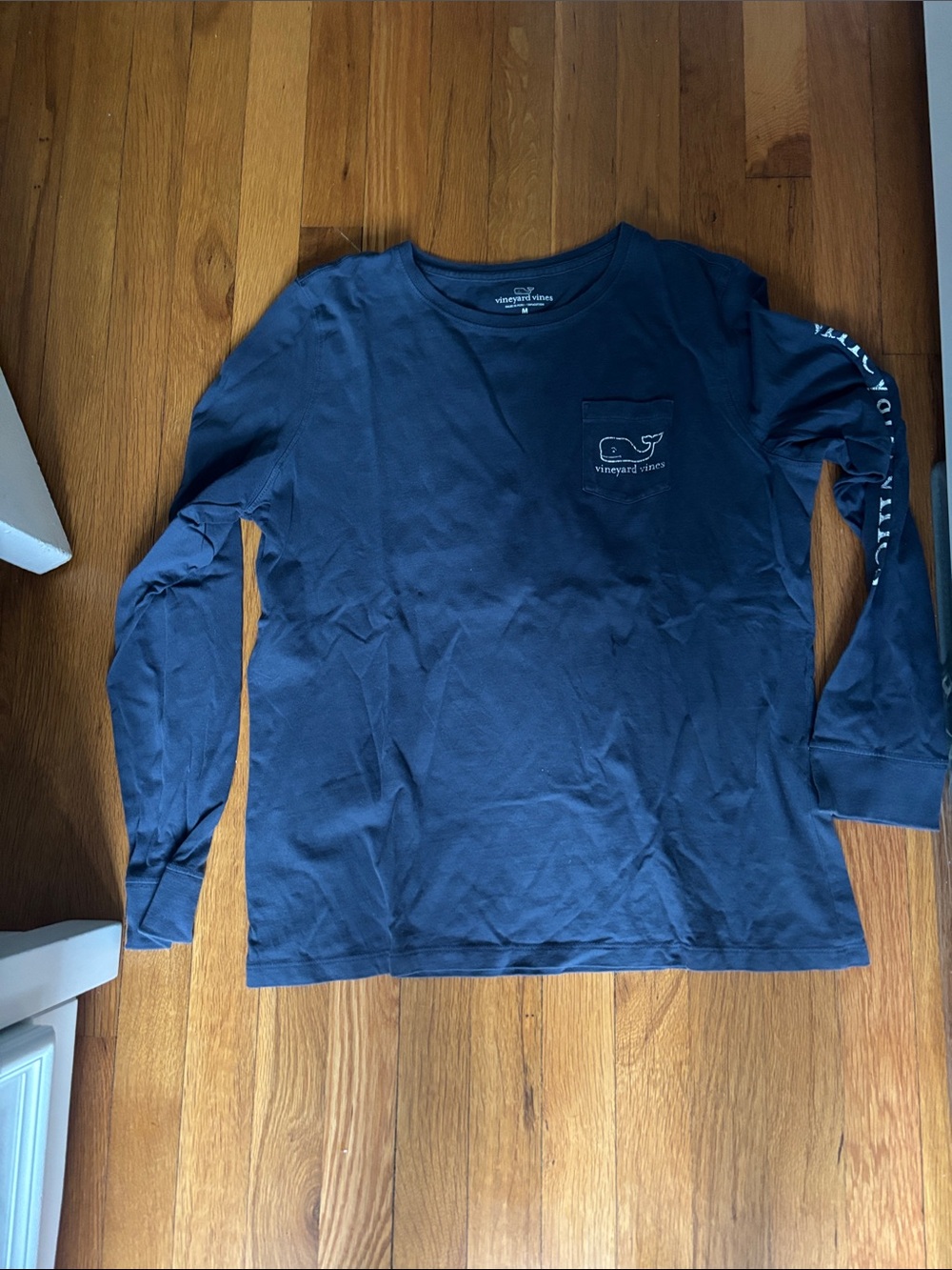 Vineyard Vines Navy Long-Sleeve Pocket Tee